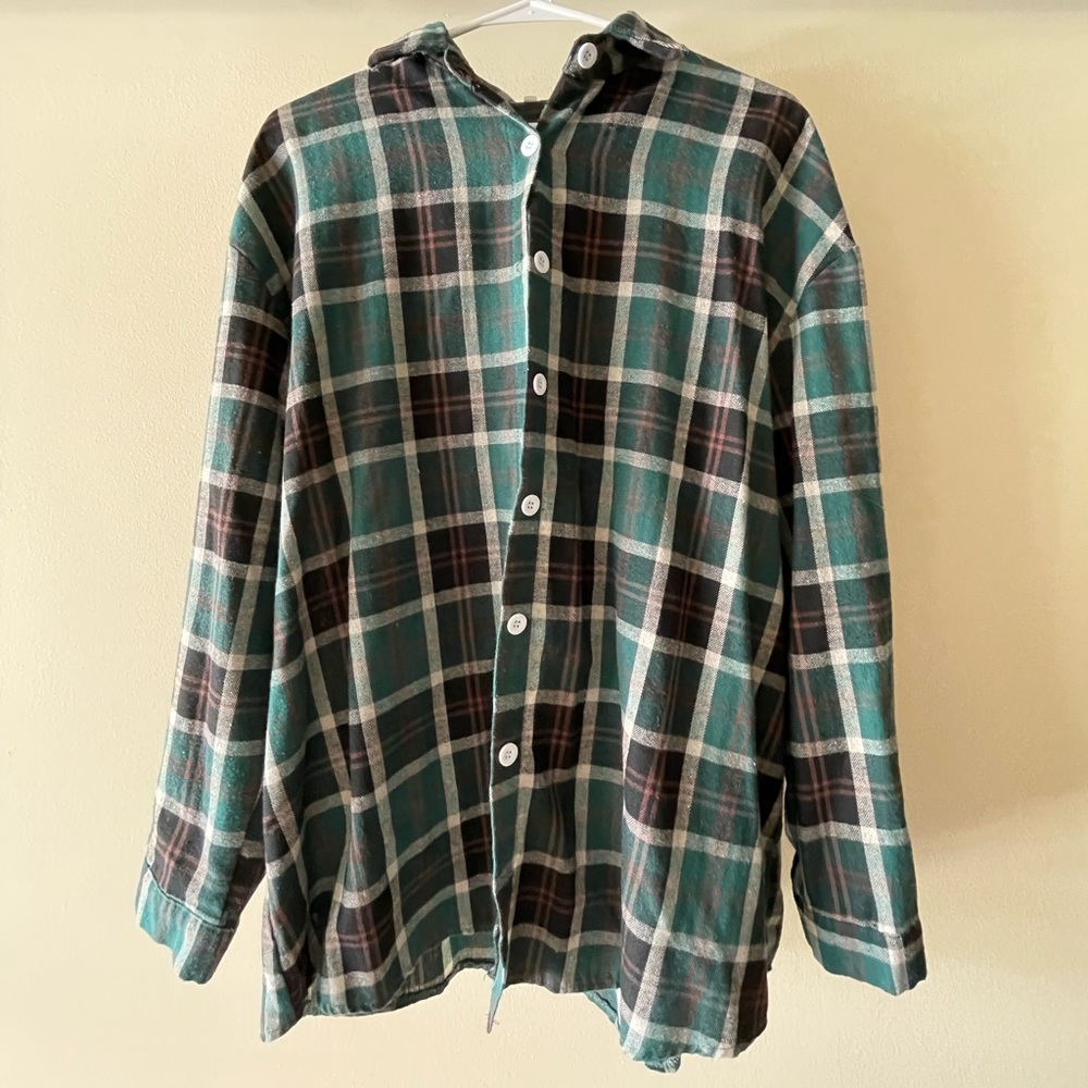 Green oversized Flannel//size L